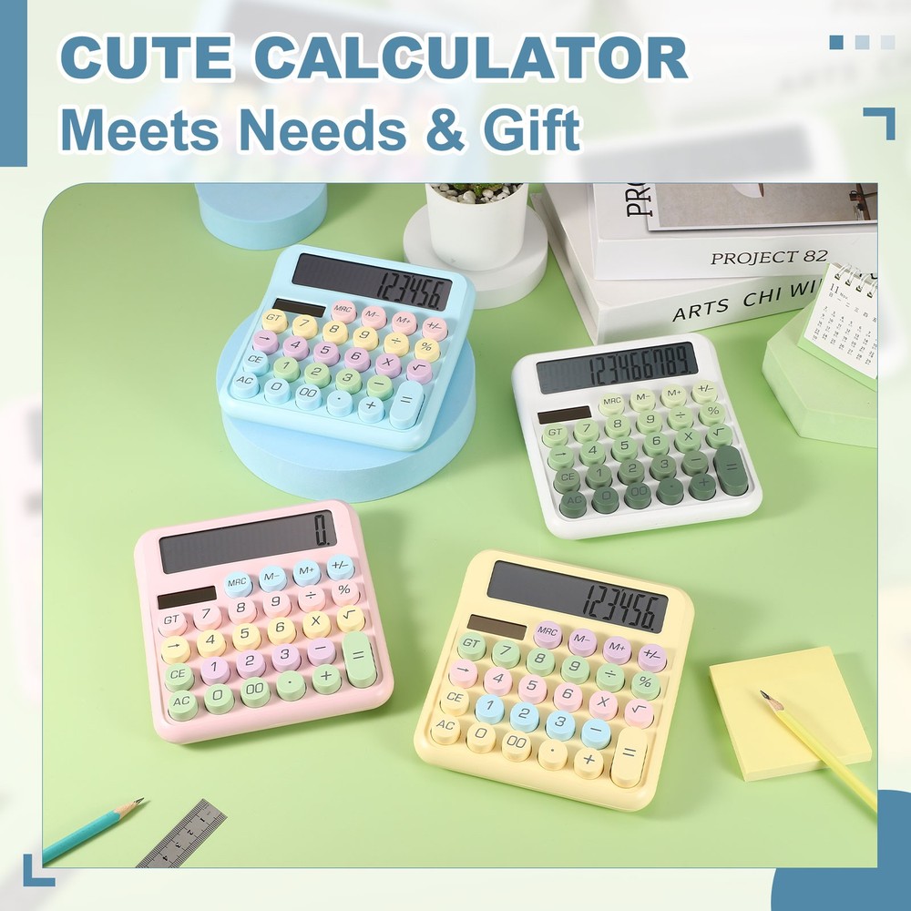 Cute Calculator Desk Calculator Basic Big Button, Gradient Blue