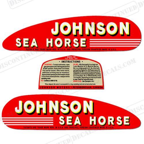 Fits Johnson 1947 5hp Decals - Canada Version