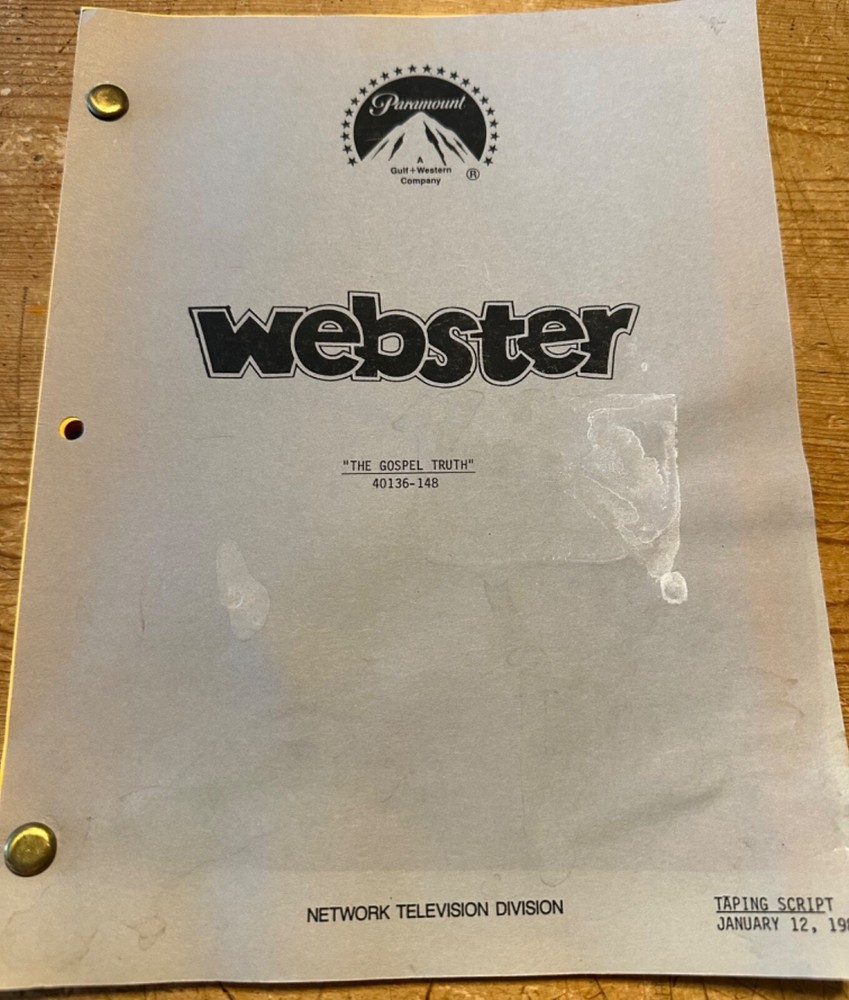 WEBSTER ORIGINAL TV SHOW SCRIPT EPISODE THE GOSPAL TRUTH