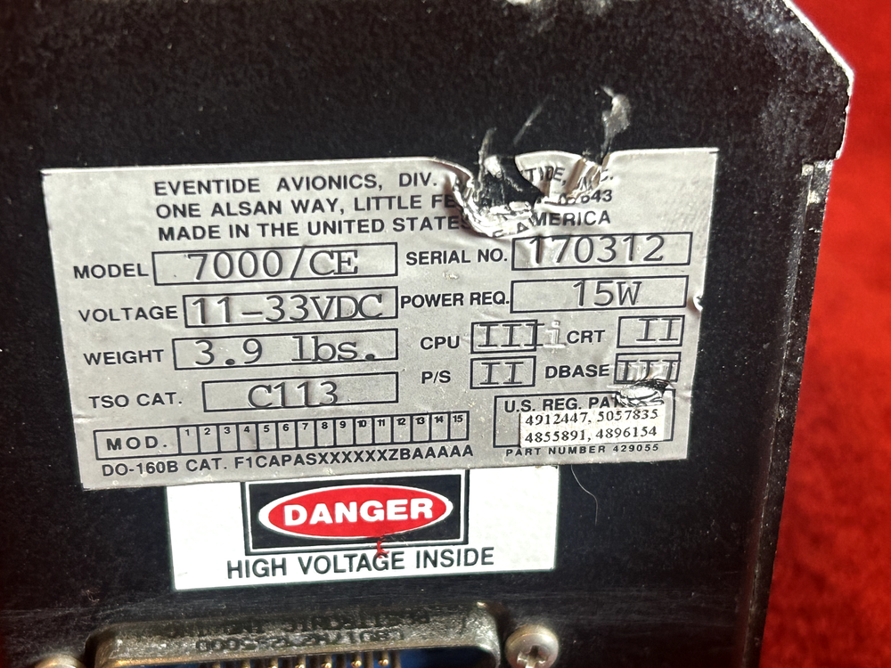 EVENTIDE ARGUS 7000/CE MOVING MAP DISPLAY CORE