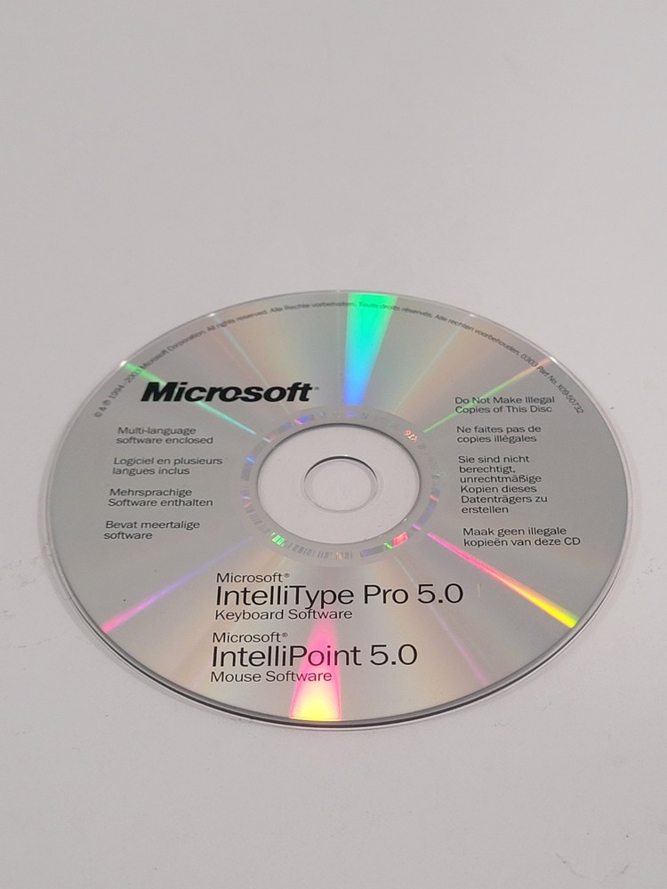 Microsoft IntelliType Pro 5.0 Keyboard, IntelliPoint 5 Mouse Software Drivers CD