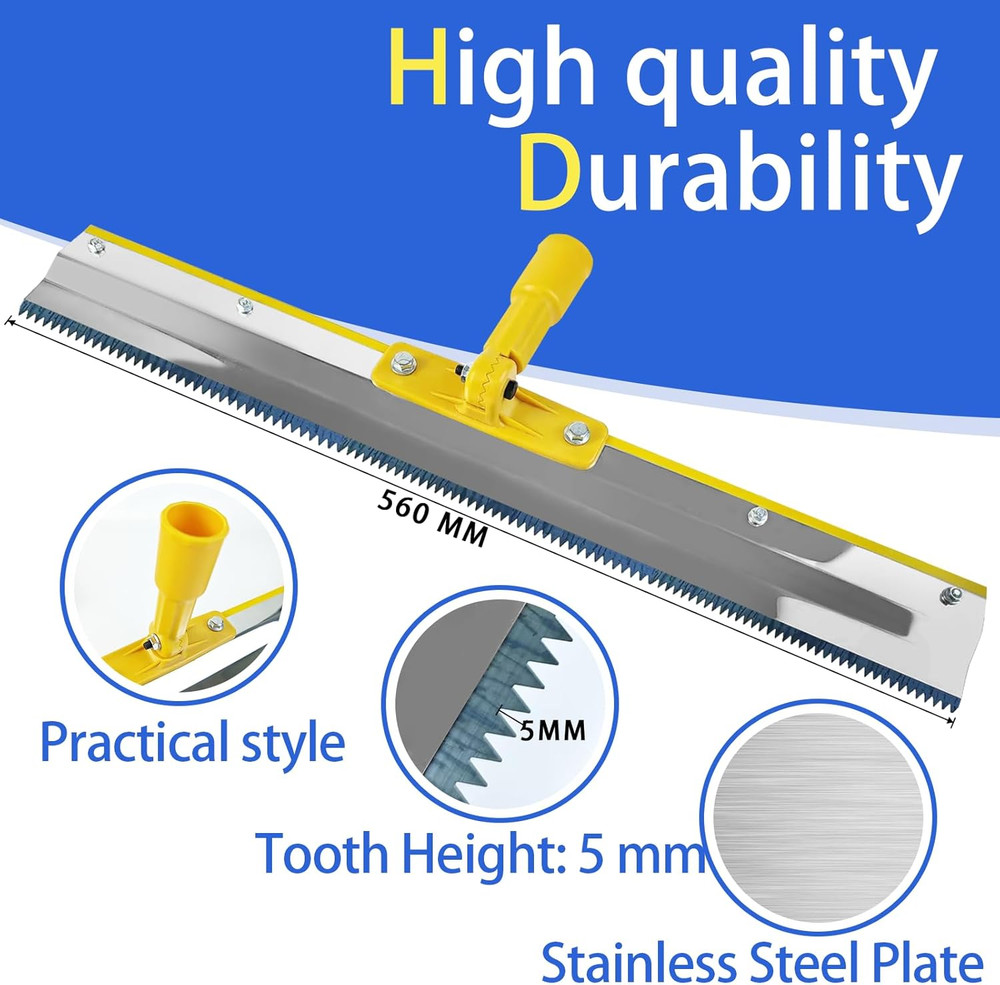 Self Leveling Concrete Tools, Stainless Steel Epoxy Squeegee, Spiked Roller for