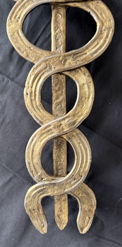Caduceus metal wall mount
