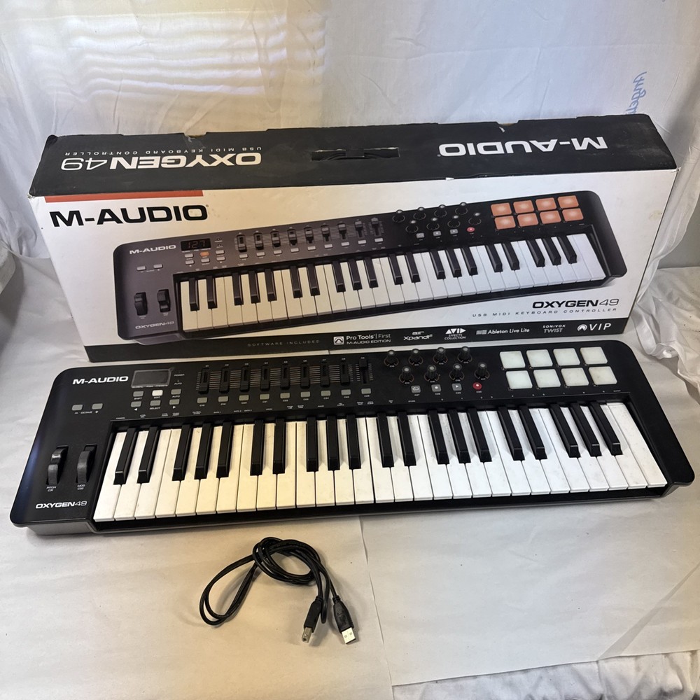 M-Audio Oxygen49 MIDI Keyboard Controller w/ USB Cable Tested Working