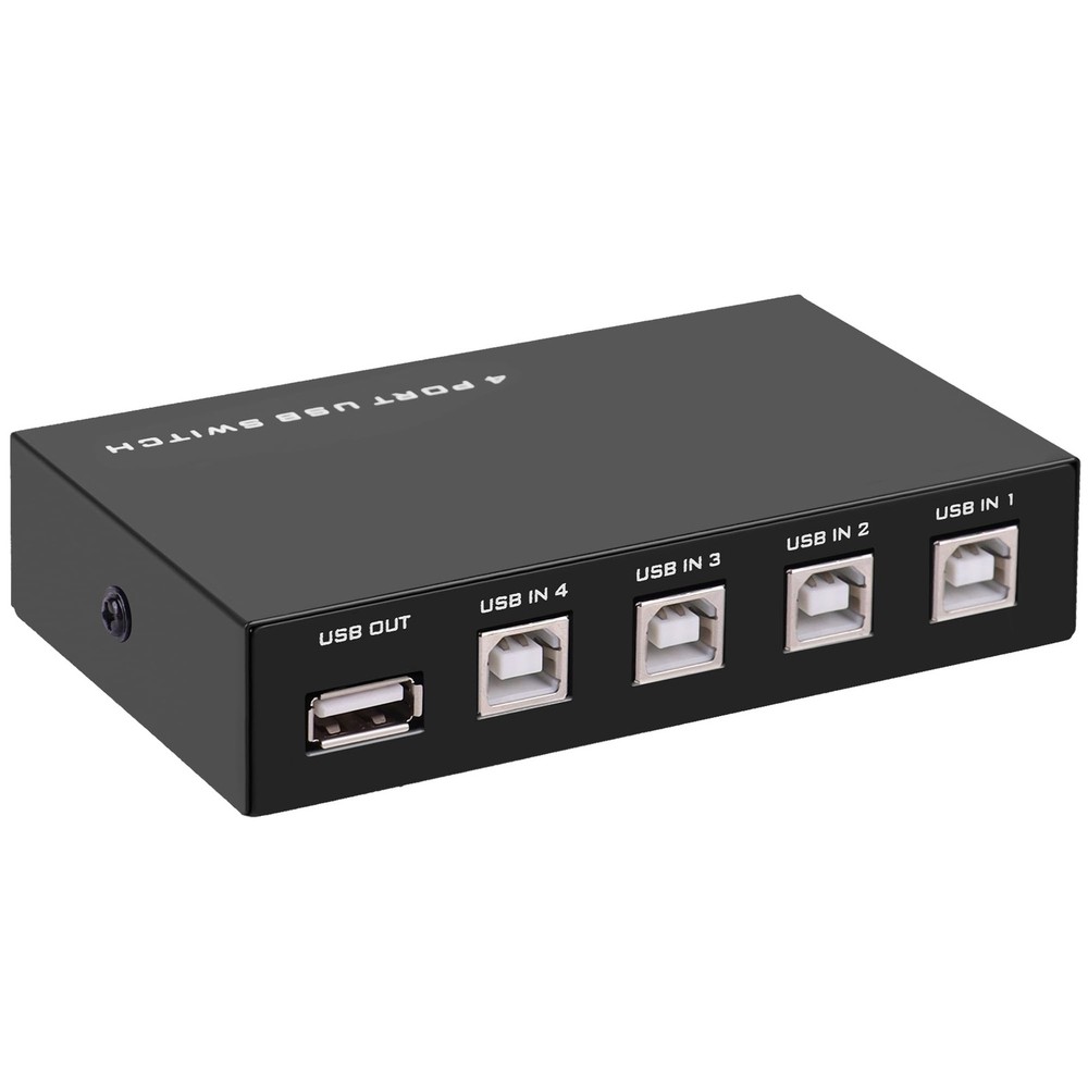 USB2.0 Printer Sharer Switcher, 4 Port USB B Print Selector Switch Adapter 4 ...