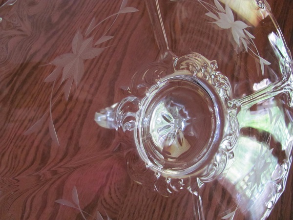 Handled Tray Server Tidbit Plate - Wheel Cut - Lead Crystal