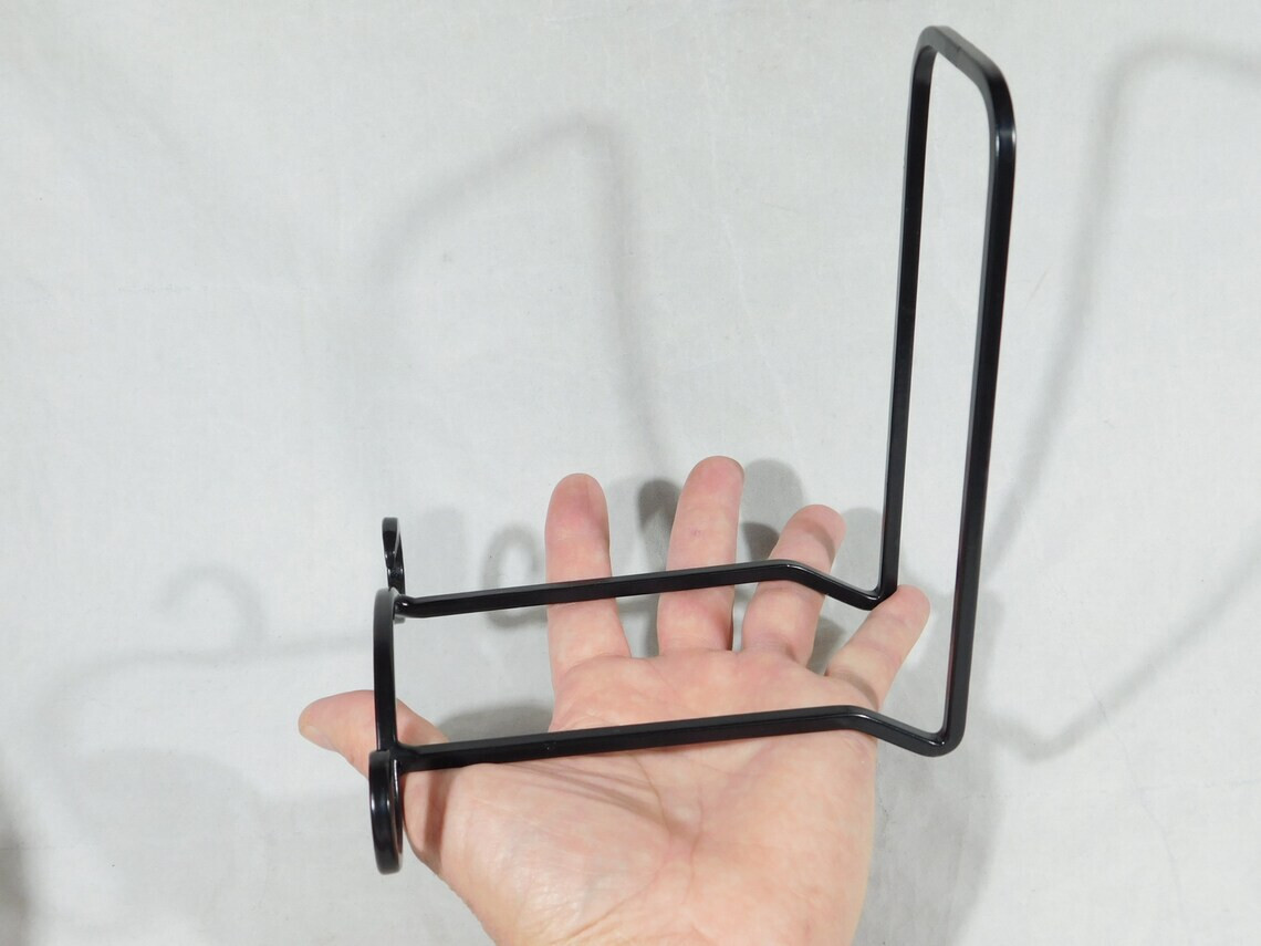 Easel Display Stand Black Metal Large Size Scroll Design