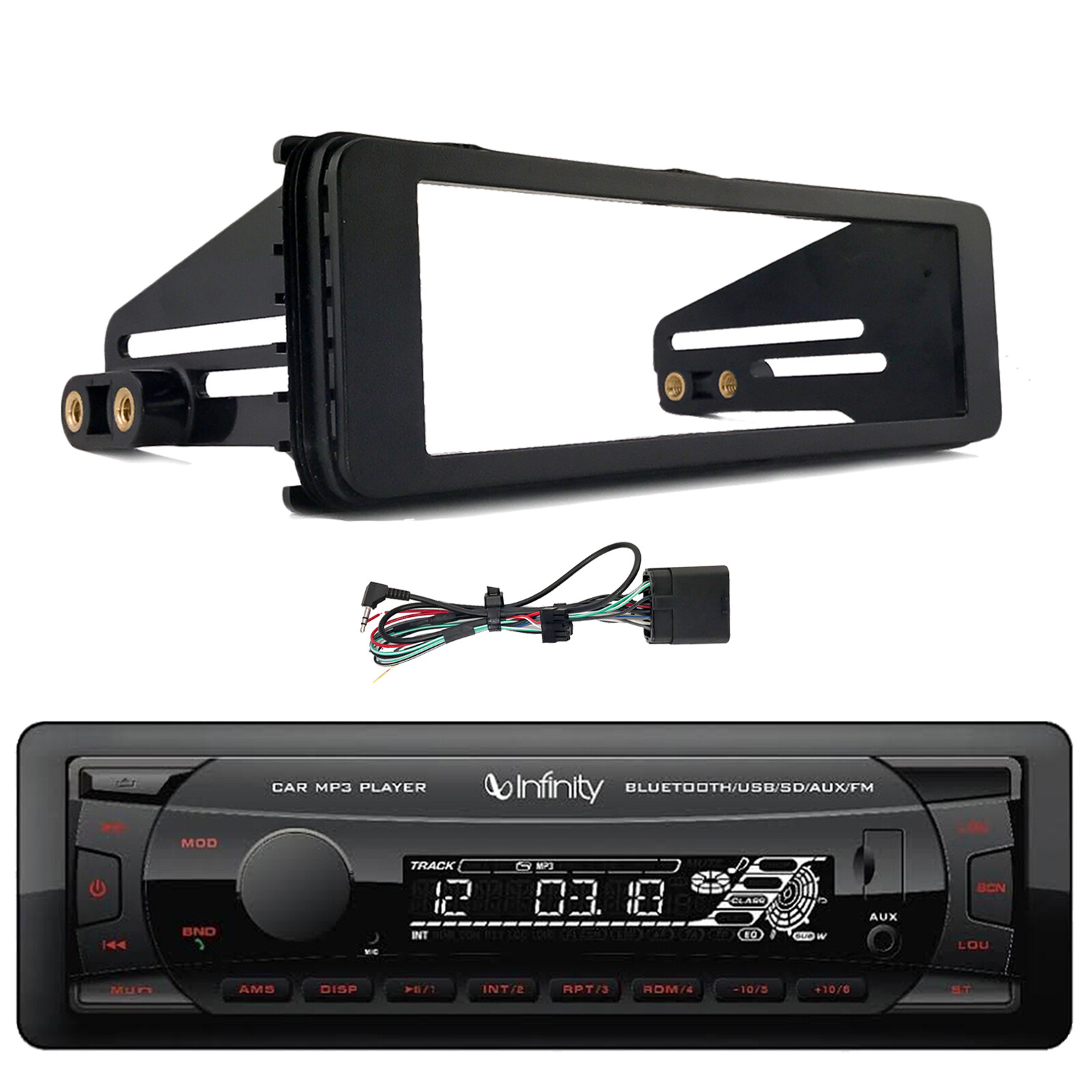 Infinity FM Radio Receiver w/ Dash Kit (fits select 1998-2013 HD Motorcycles)