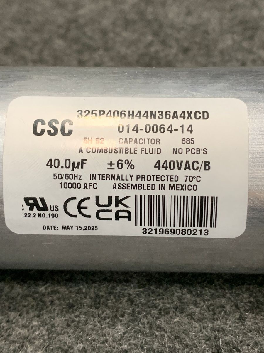 COPELAND 914-0037-18 Run Capacitor 40 MFD 440 Volts