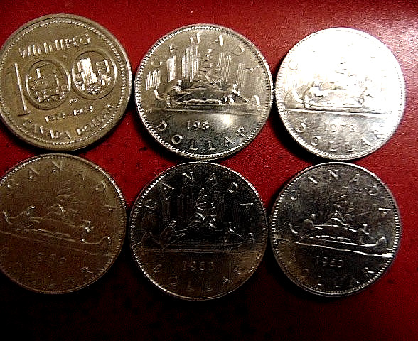 10 CANADA nickel dollar coins UNC all different dates