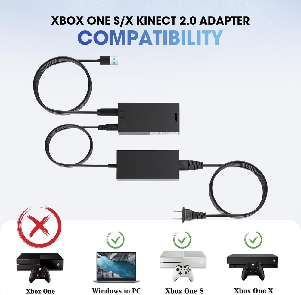 Kinect Adapter Charger for Xbox One S/X Kinect 2.0 Sensor and Windows PC