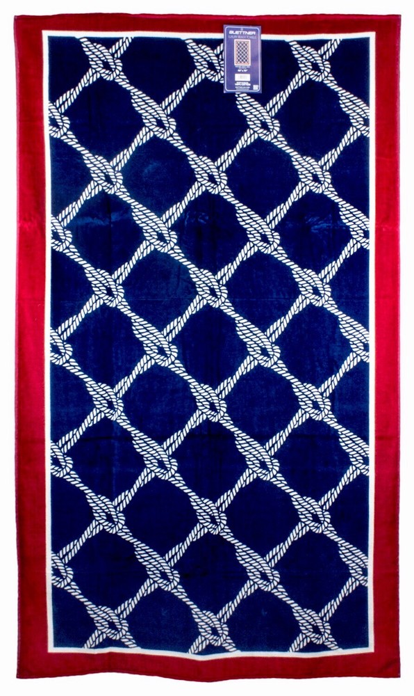 Fish Net Oversized Premium Velour Beach Towel