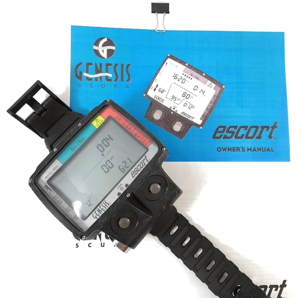 Genesis Escort Wireless / Hoseless Scuba Dive Computer with Manual #2129