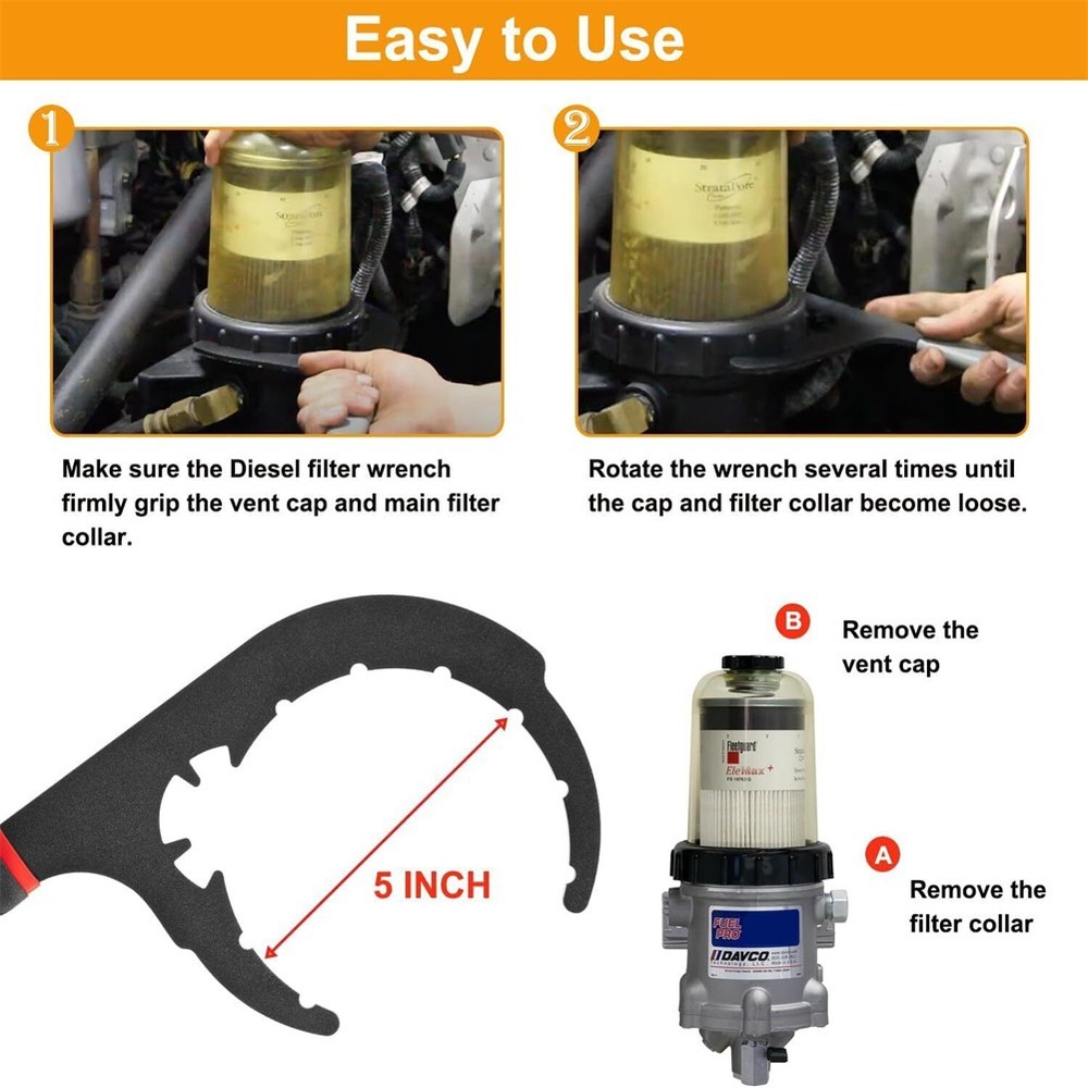 For # 61090 5" DIESEL FILTER WRENCH - FREE SHIP