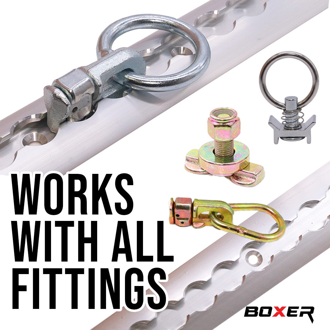 BXR 5' L Track Tie Down Complete Kit - 2 Tracks - Fittings - Installation Screws