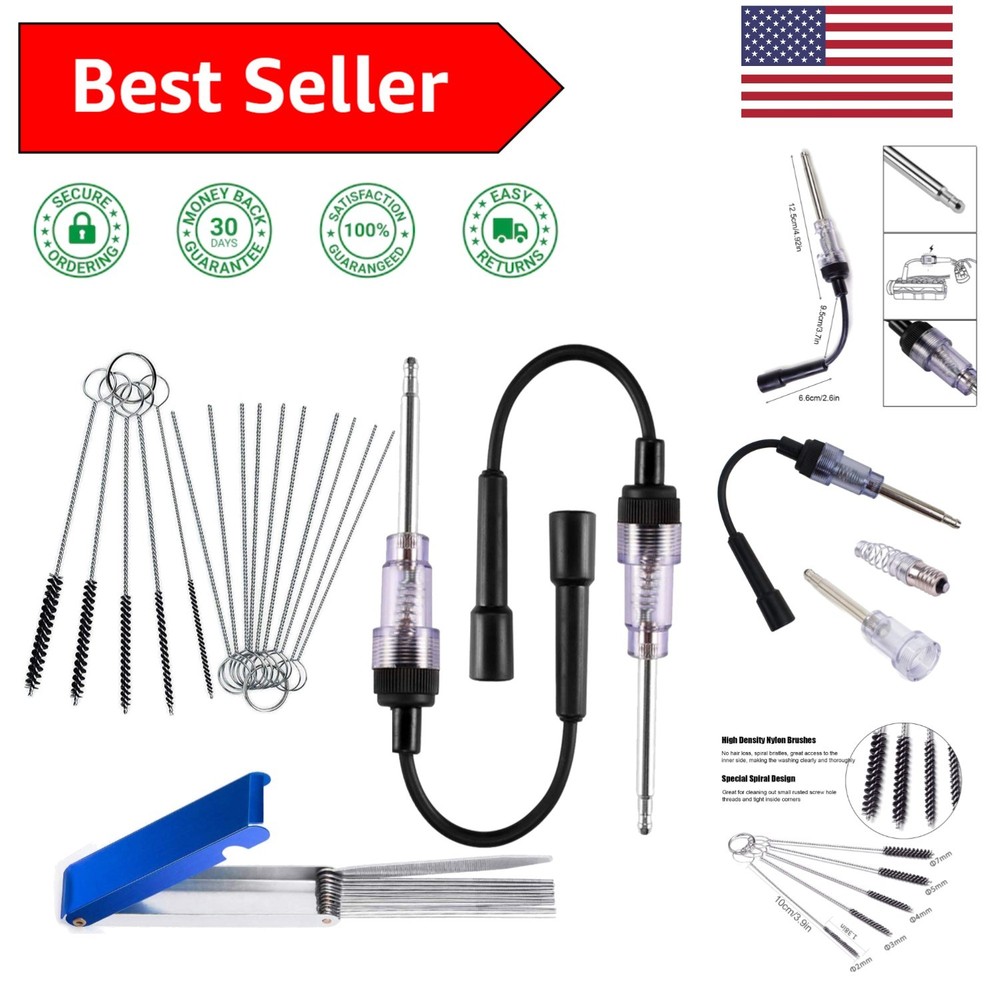 Inline Spark Plug Tester & Carburetor Cleaner Kit - 6-12V Engine Diagnostic Tool