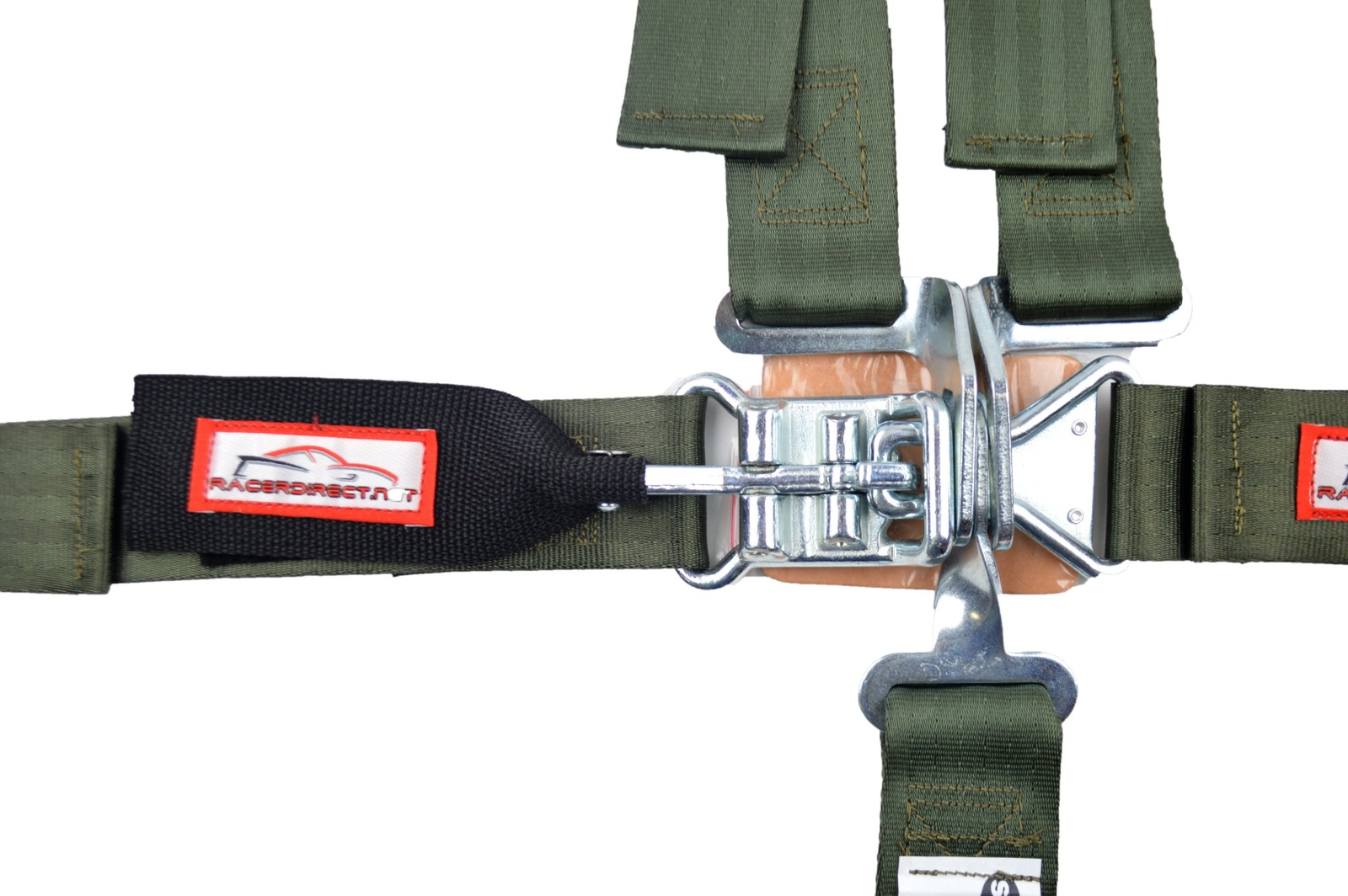 KIDS 2" RACING HARNESS LATCH AND LINK FLOOR MOUNT SEAT BELT MILITARY GREEN