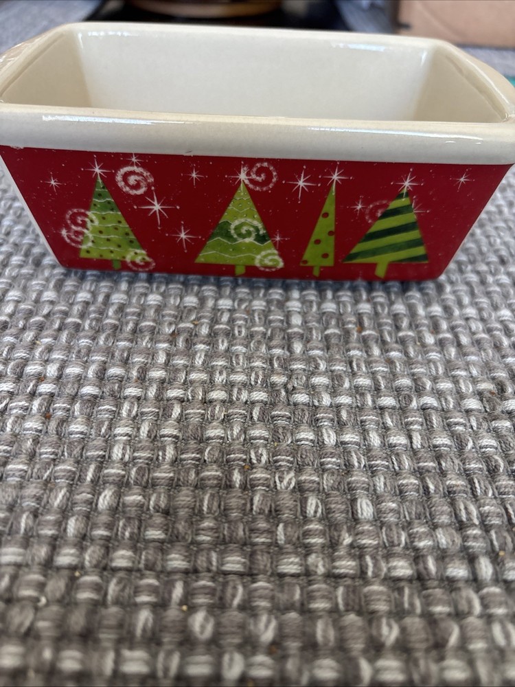 Nantucket Christmas Trees mini ceramic loaf pan.