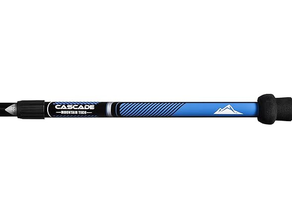 Cascade Mountain Tech Trekking Poles, Twist Blue EVA Adjustable Height