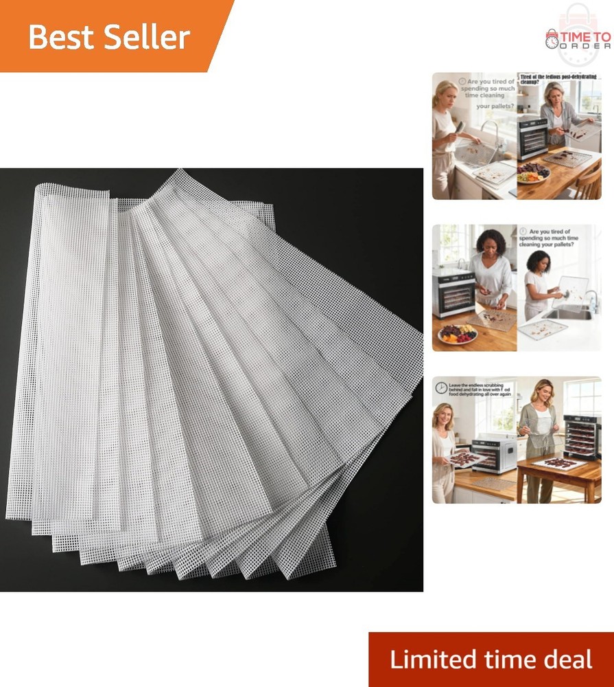 Mesh Dehydrator Sheets Silicone 12x13 Inch for Fruit Jerky Veggie Drying