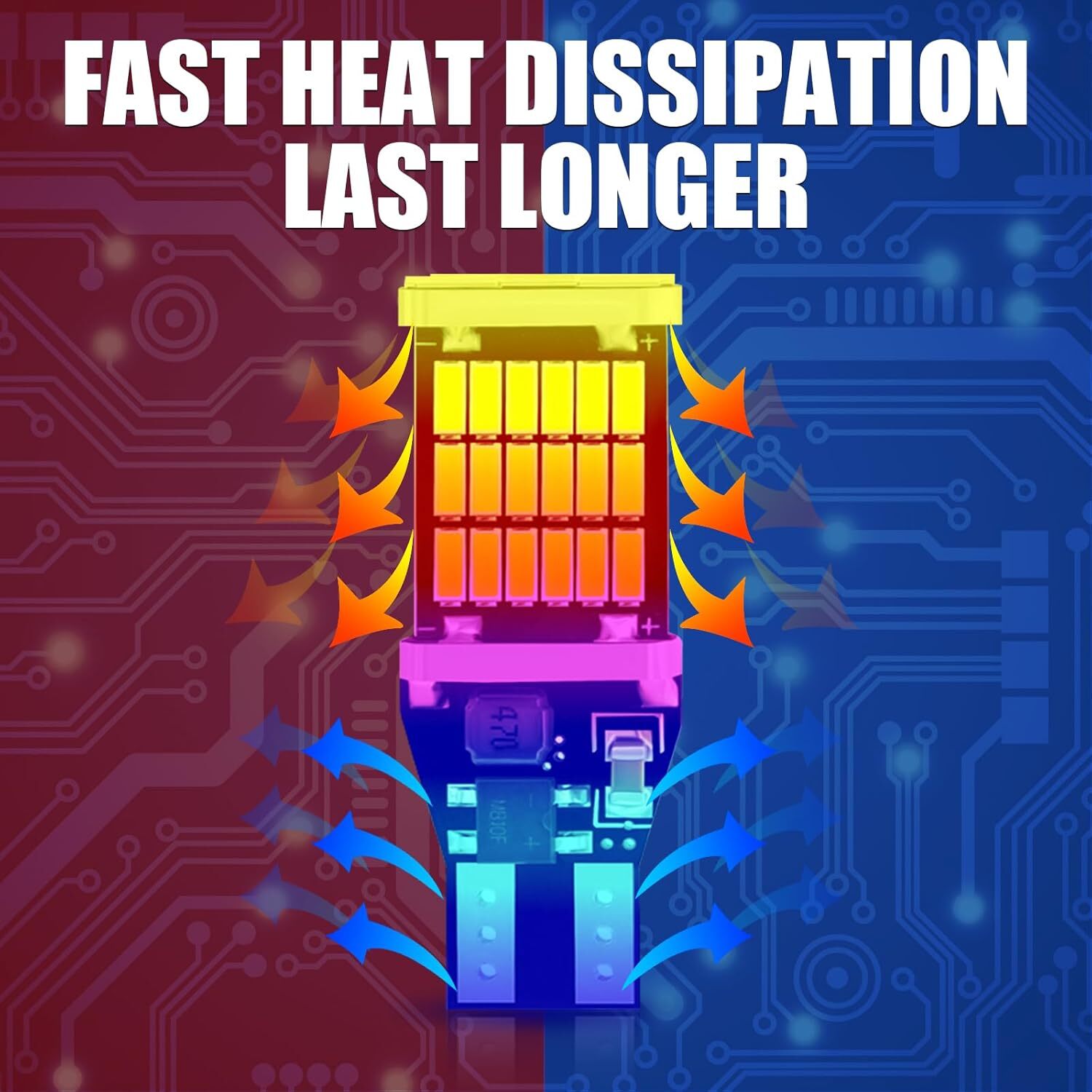 T15 921 912 LED Reverse Backup Light Bulbs W16W 916 6000K Super Bright White