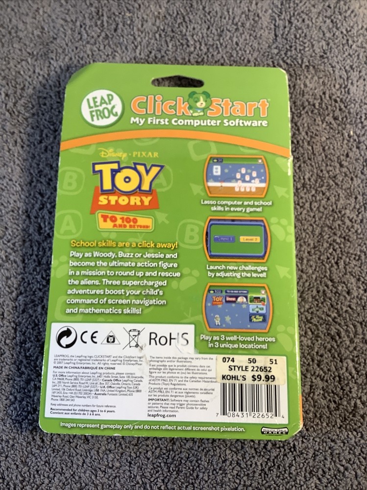 New Leap Frog Click Start My First Computer Software Disney Toy Story Math