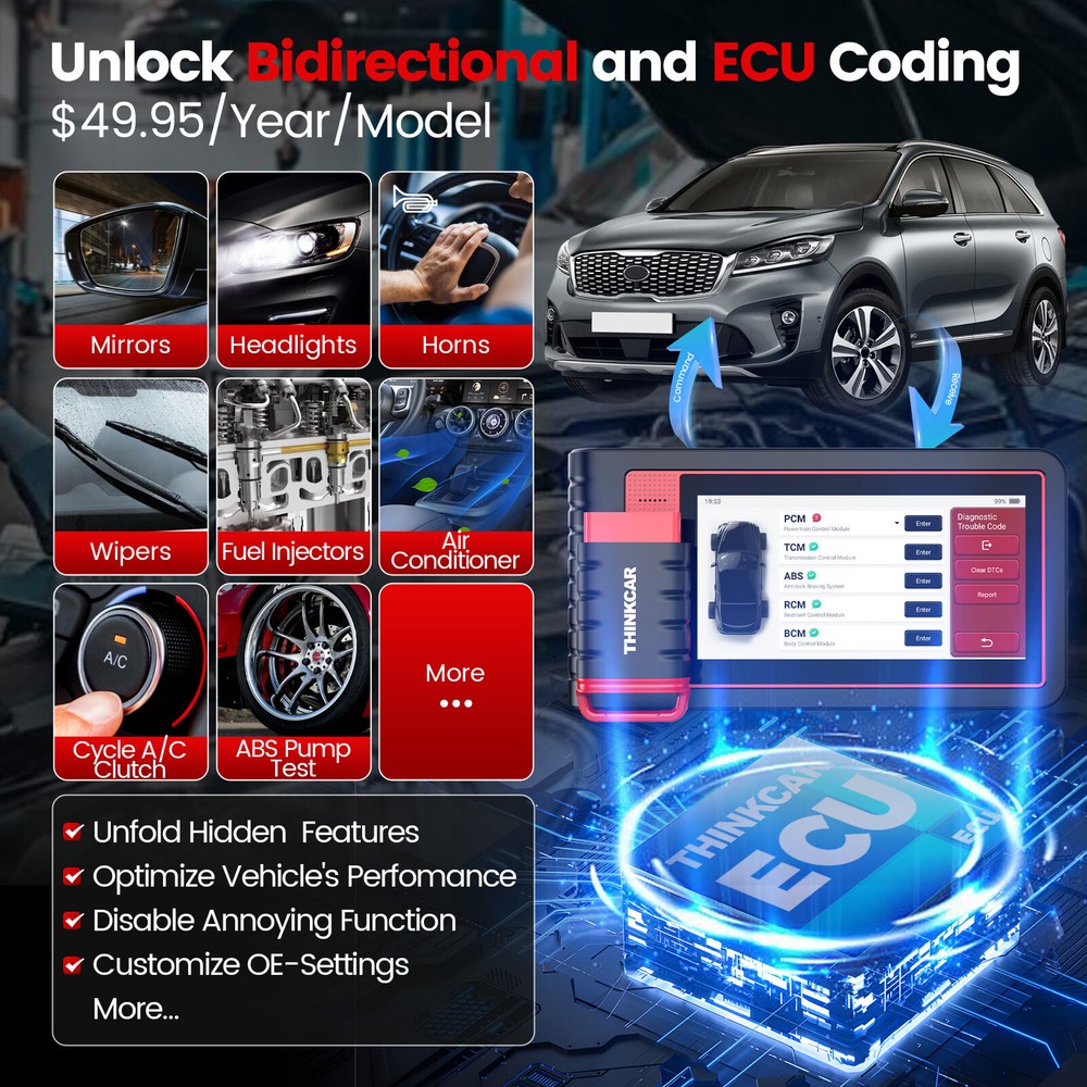 Thinkcar Thinktool Mini2 Auto Diagnostic Bidirectional Scanner K~ey Coding Tool