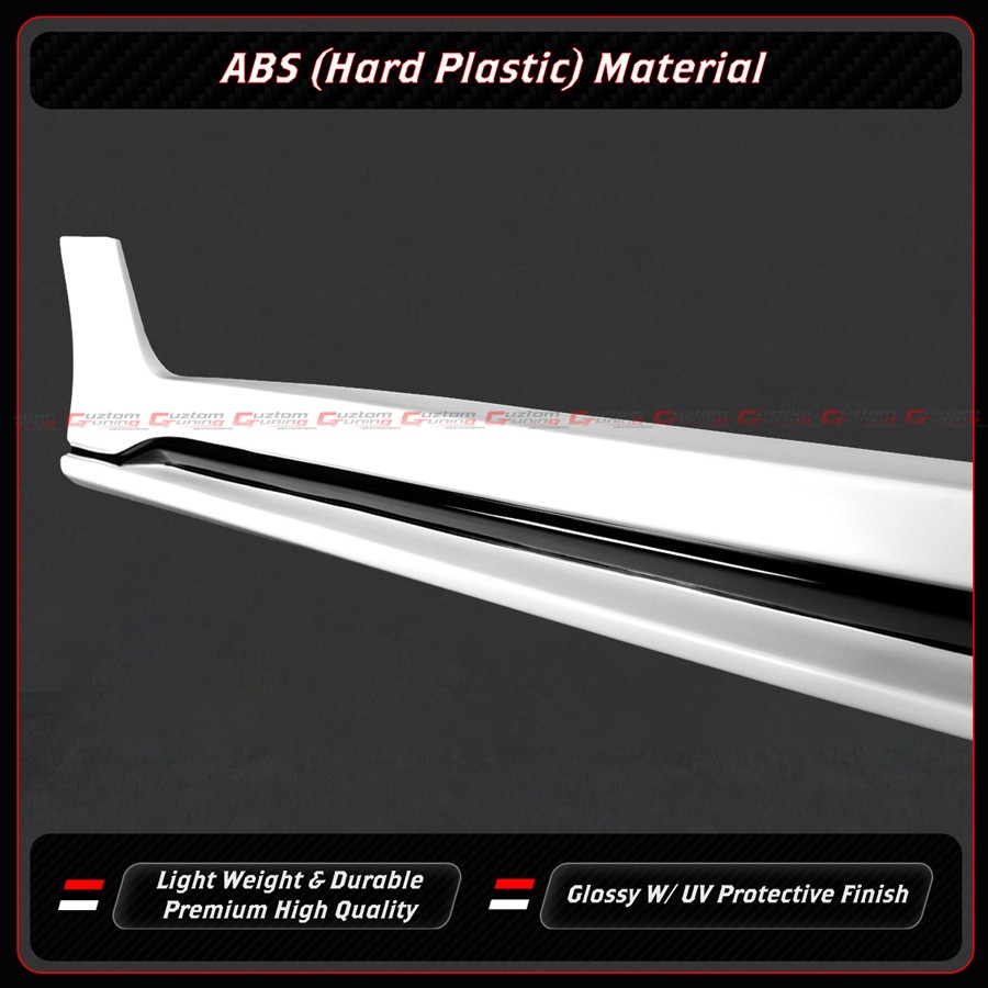 For 2016-2021 Honda Civic Sedan Hatchback FC FK4 CTM White Side Skirt Extension