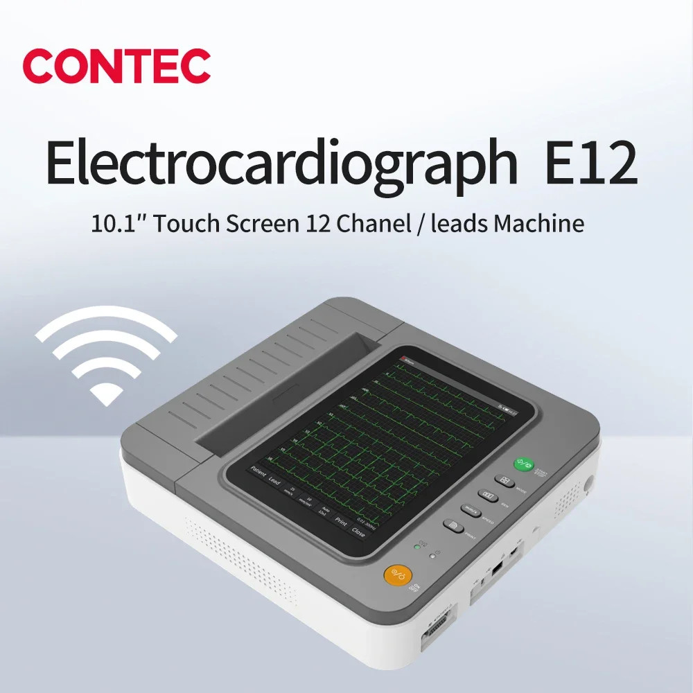 CONTEC E12 Digital 12Channel/Lead EKG+PC software Electrocardiograph ECG Machine