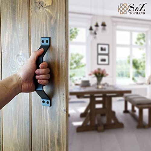 9” Sliding Barn Door Handle, Black Gate Handle Set, Door Pull, Pull Handle 2