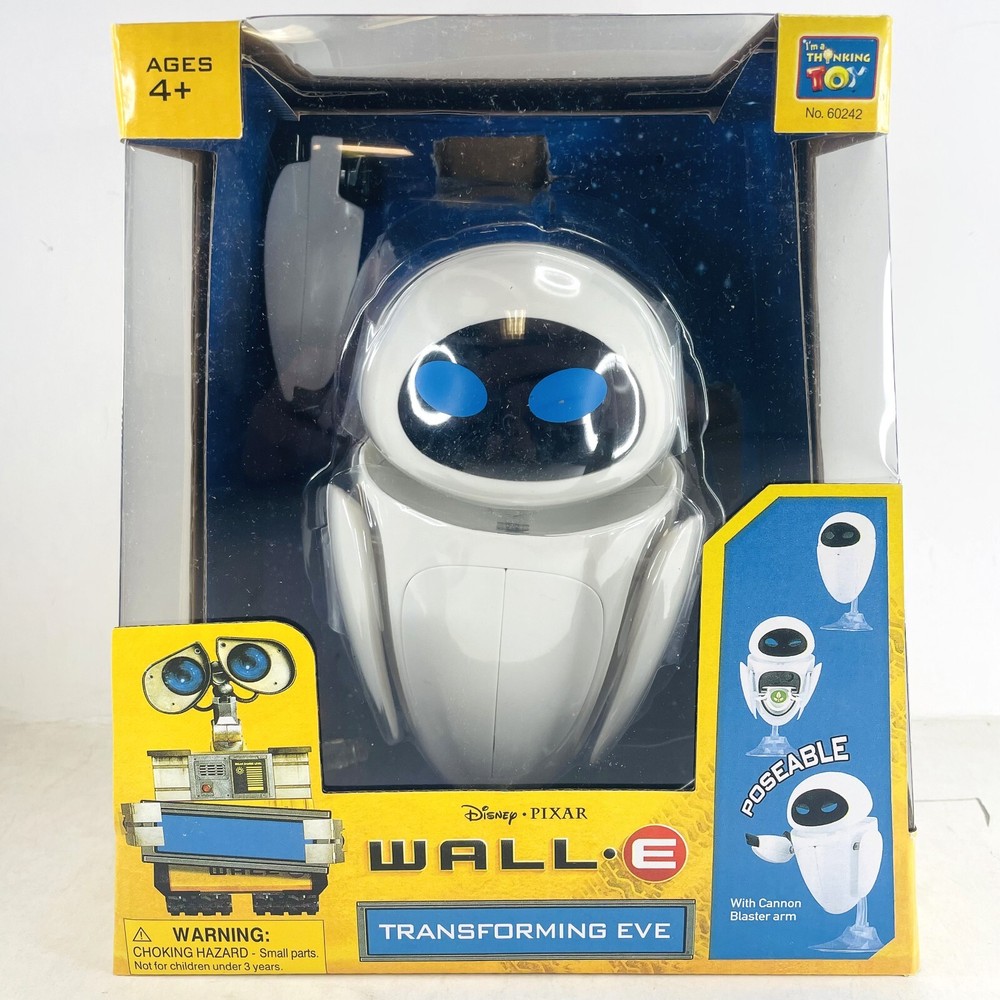 Disney Pixar Wall-E Thinkway Toys Transforming Eve Robot Figure - Open Box