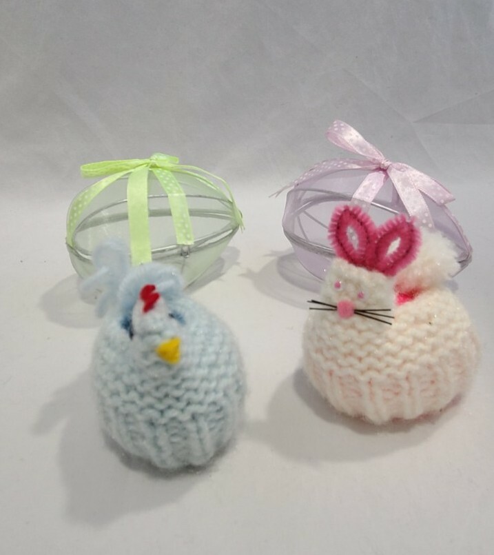 Crochet Chicken Bunny Easter Egg Holders Plus 2 Wire Mesh