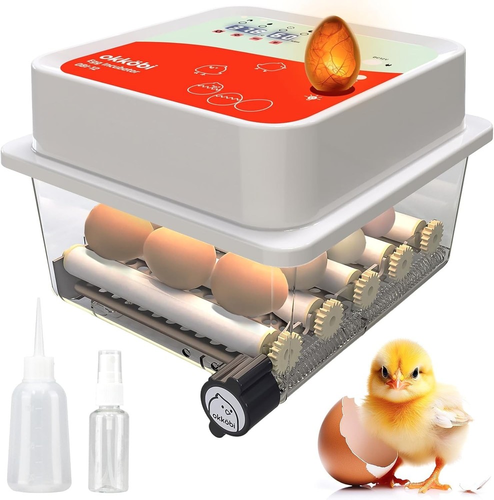 Incubator for Hatching Eggs Automatic Egg Turn Humidity Control Bird Eggs Hat...