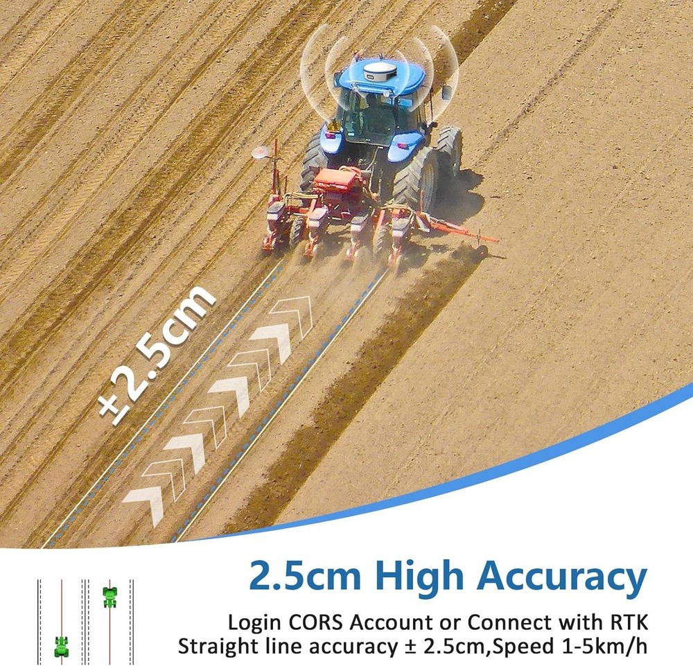 Tractor GPS, Auto Steer System 2.5cm Accuracy by RTK Base 10cm Precision by PPP