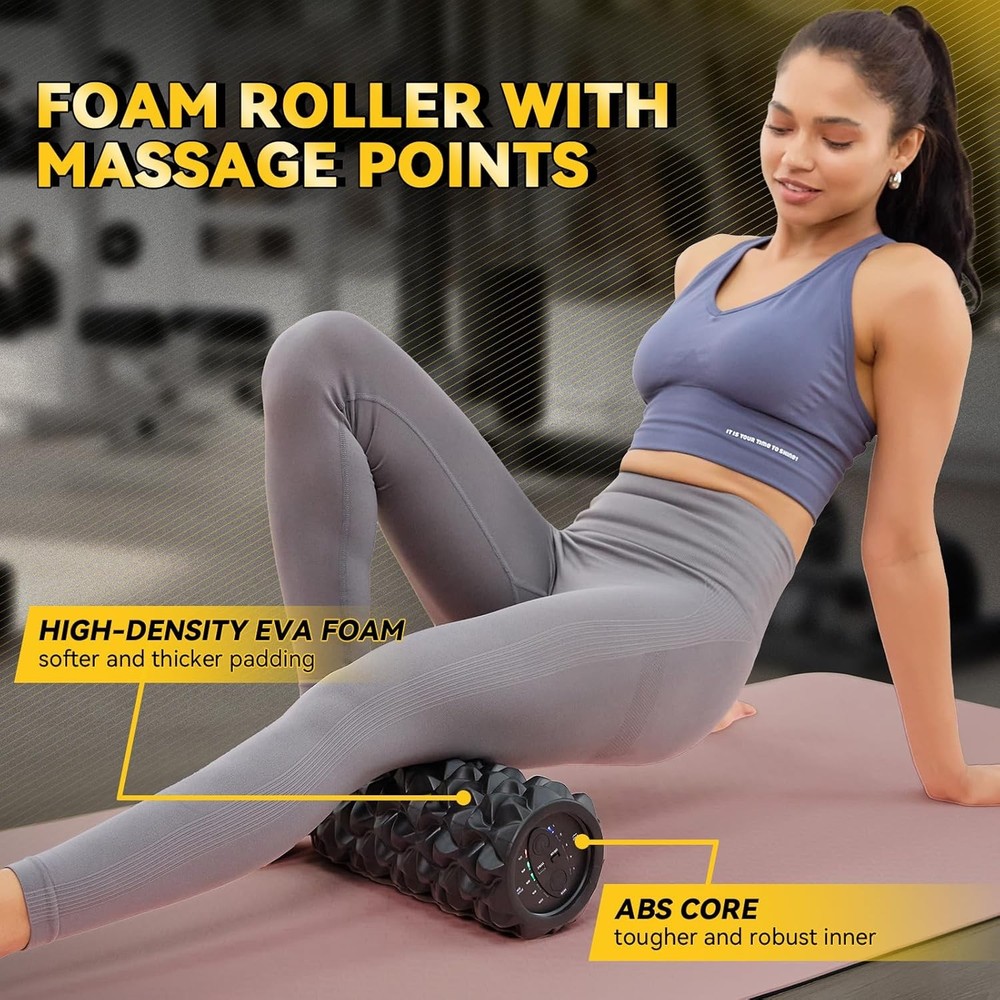 Vibrating Foam Roller, High Density Massage Roller Back Roller Foam for Back Pai