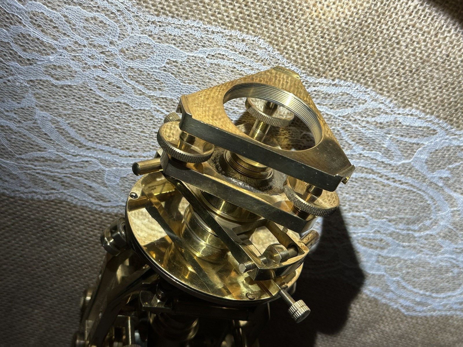 Surveyor's Brass Theodolite Stanley London in Original Condition Transit