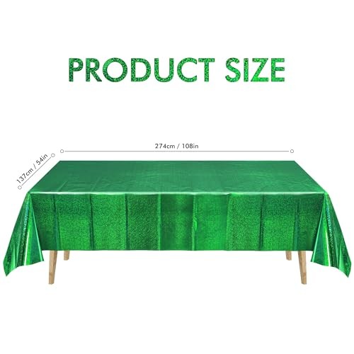 Table Cloth Disposable Table Covers - Plastic Rectangle Tablecloth for Green