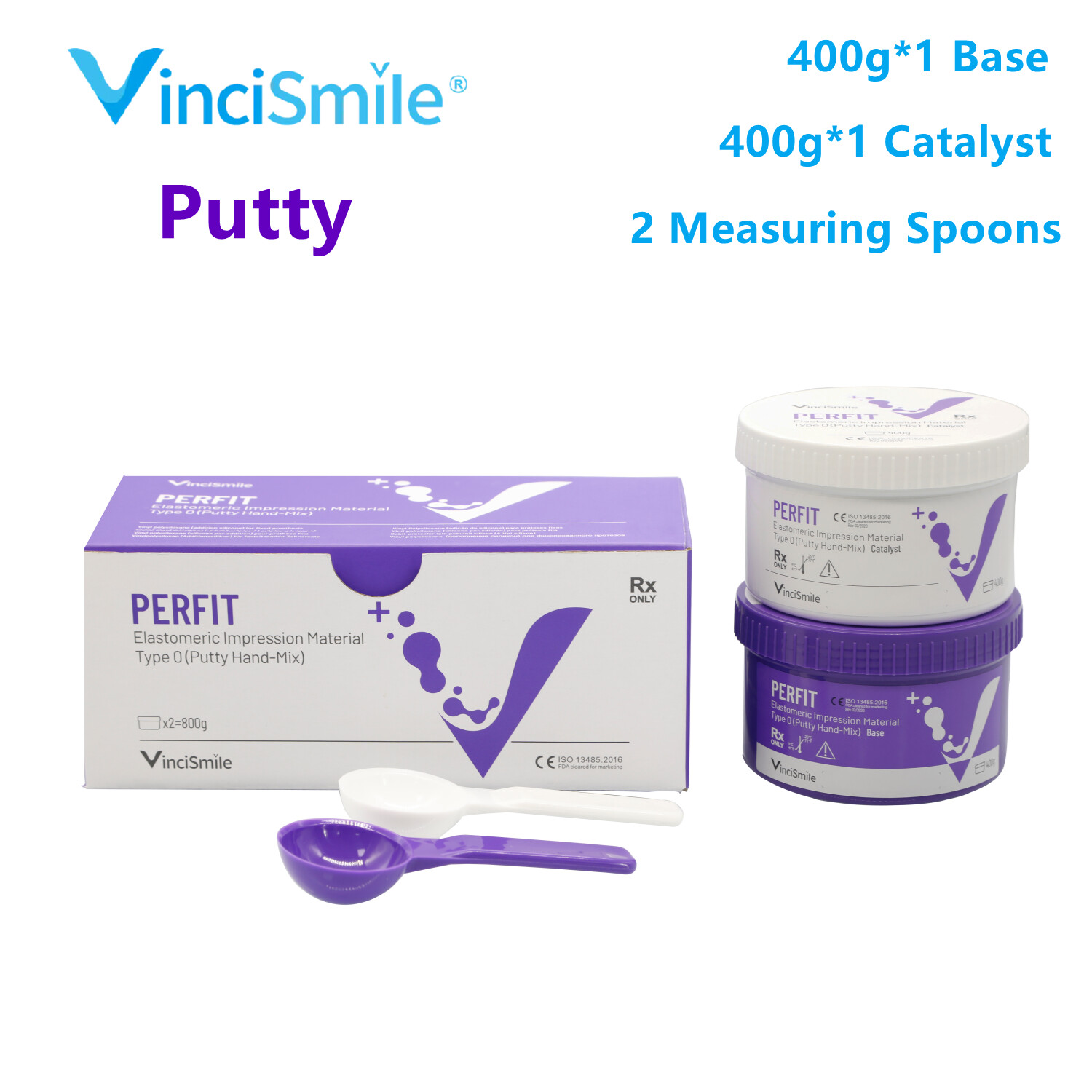 PERFIT Dental Putty Normal/Fast Set PVS VPS Impression Material Base 2 x 400g