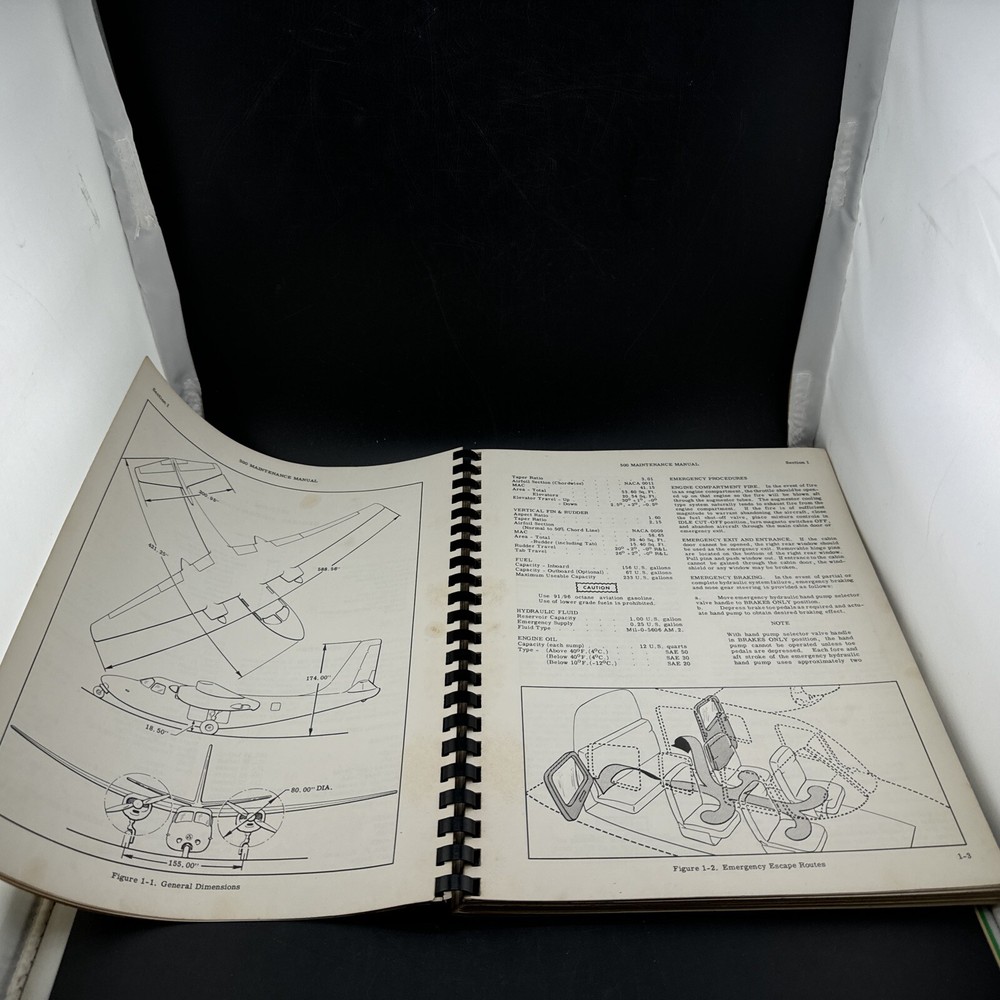 ✈️ 1959 AERO COMMANDER MAINTENANCE MANUAL MODEL 500