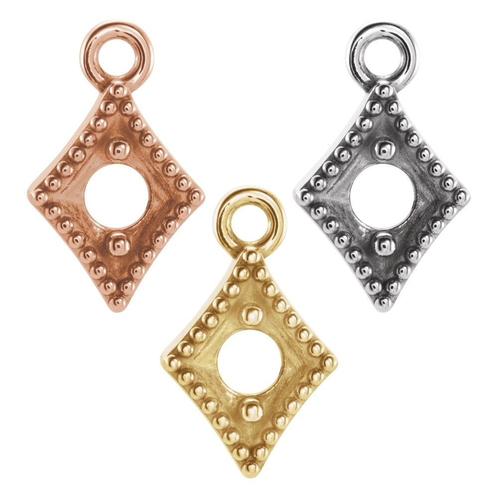 14K Gold & Silver Round Accented Dangle