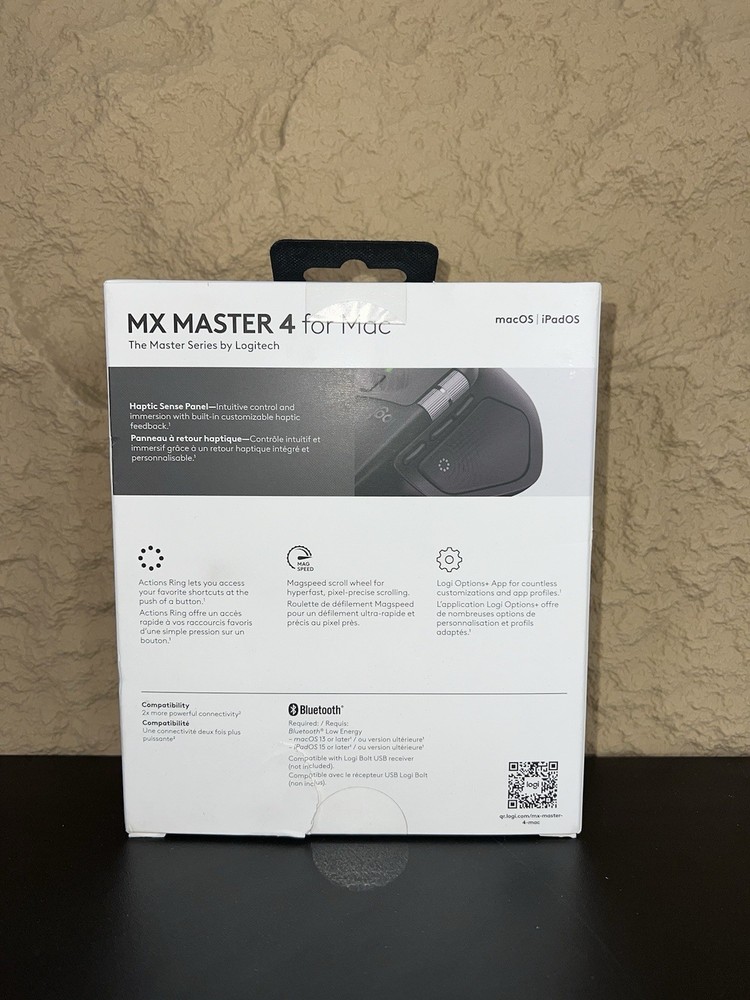 Logitech MX Master 4 for Mac Wireless Bluetooth Mouse Rechargeable Space Gray