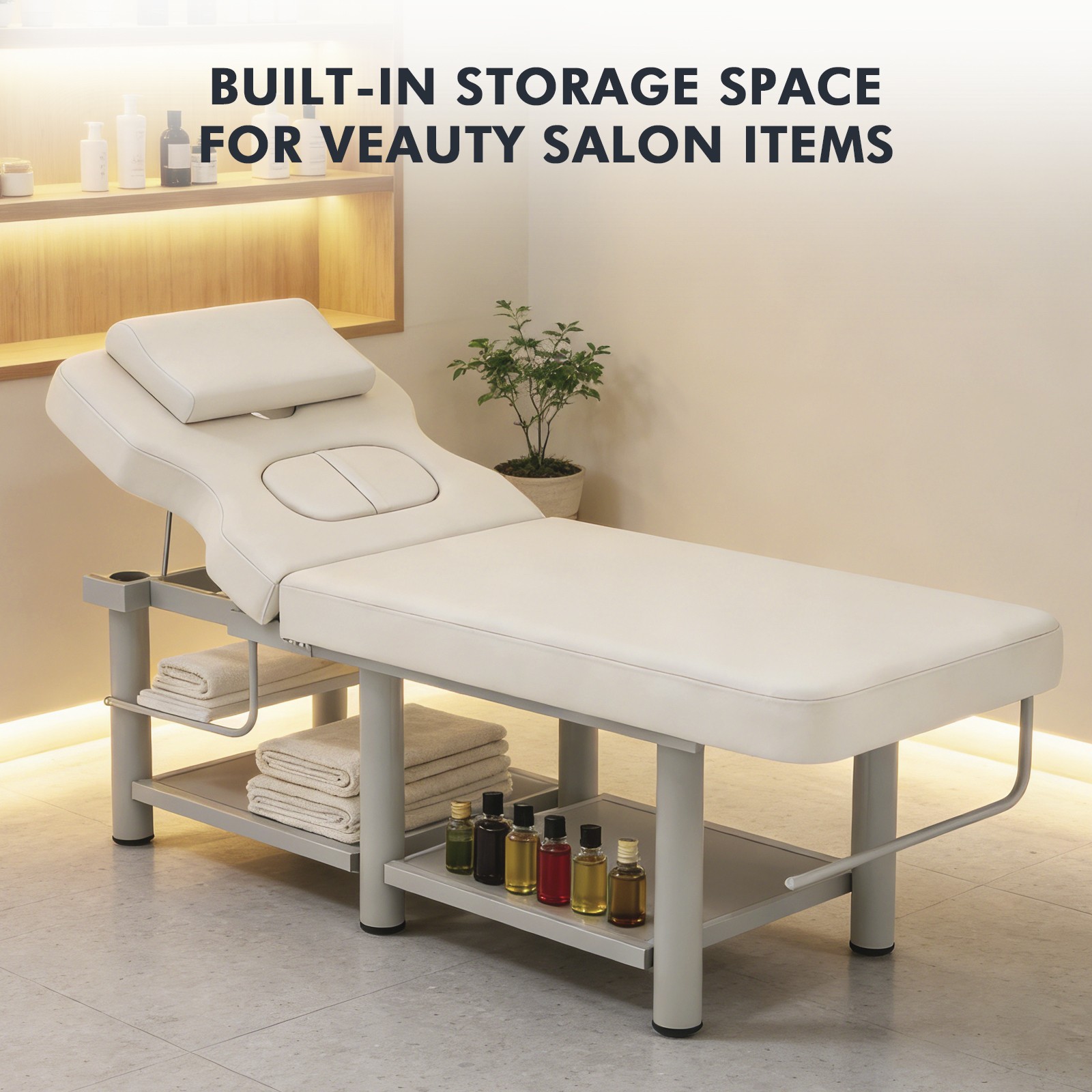 Pro Massage Treatment Table Facial Bed Adjust Backrest Open-Chest Salon Beauty