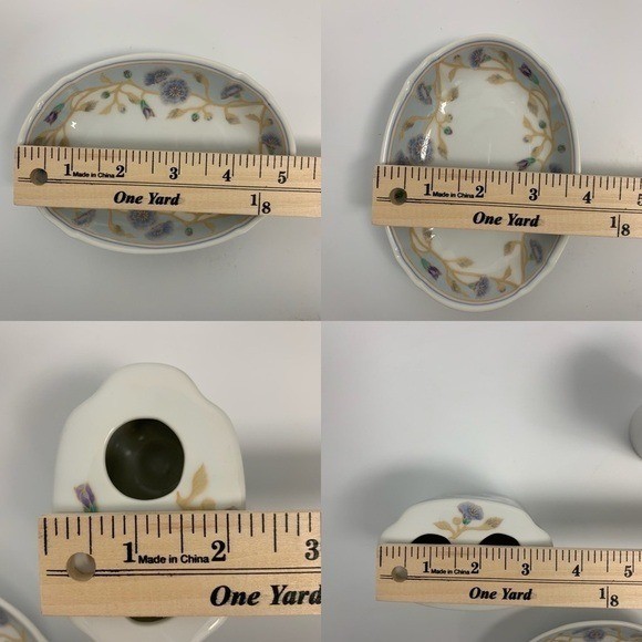 San Francisco Glory Floral Porcelain Toothbrush Holder Trinket Tray/Soap Dish