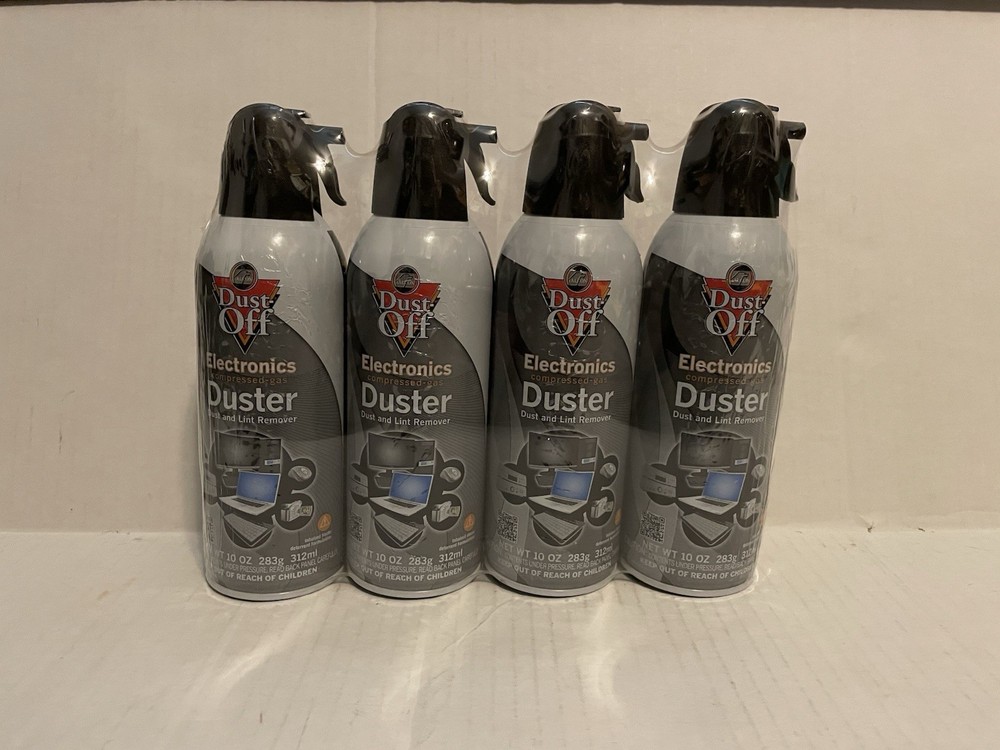 Electronics Duster Compressed Gas Cleaner, 10 oz, 4-Pack