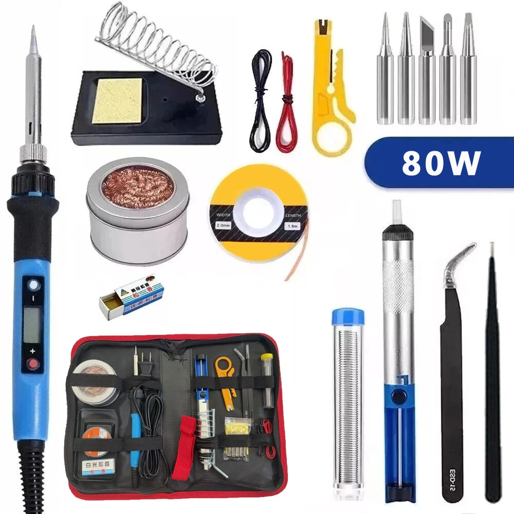 80W Electric Soldering Iron Welding Gun Tool Kit Solder Wire Desoldering Pumps