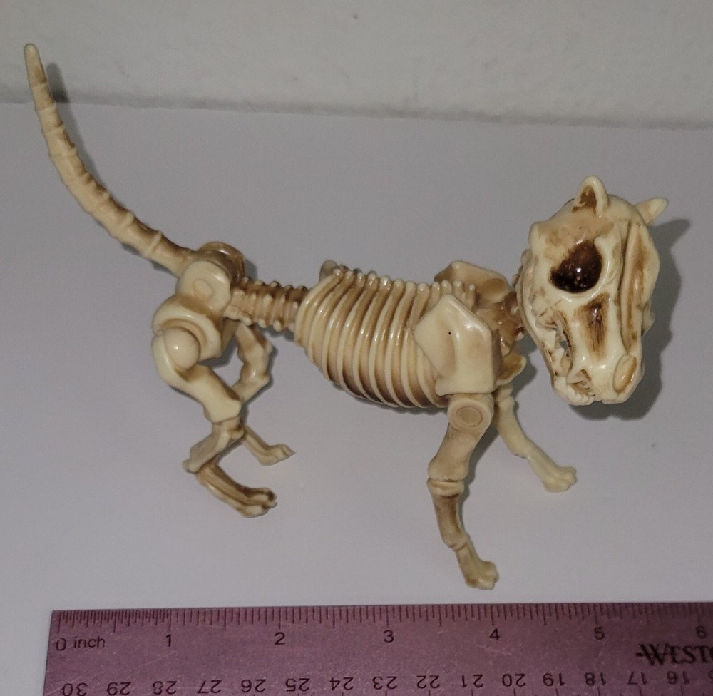 Halloween Cat Kitten Skeleton Poseable Small Plastic Toy