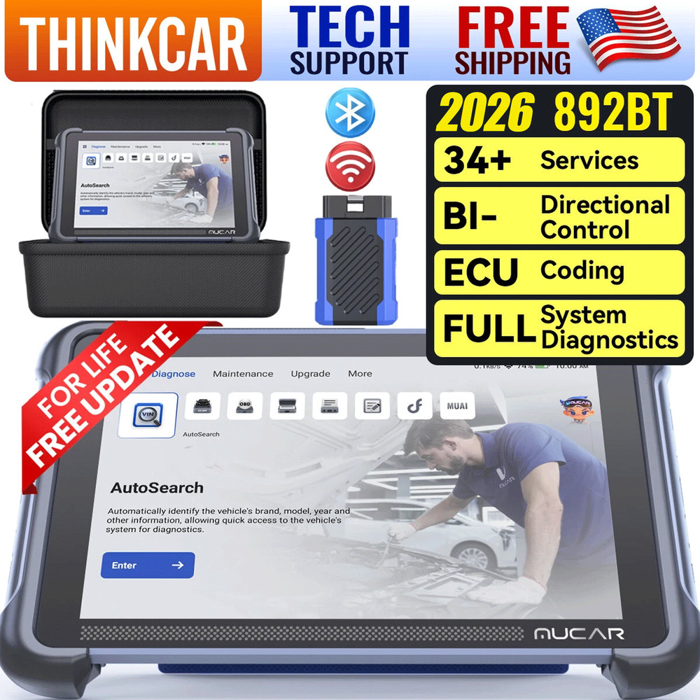 MUCAR 892BT Bidirectional Scanner AI-Assist Diagnostic Tool Key Code CANFD/DOIP