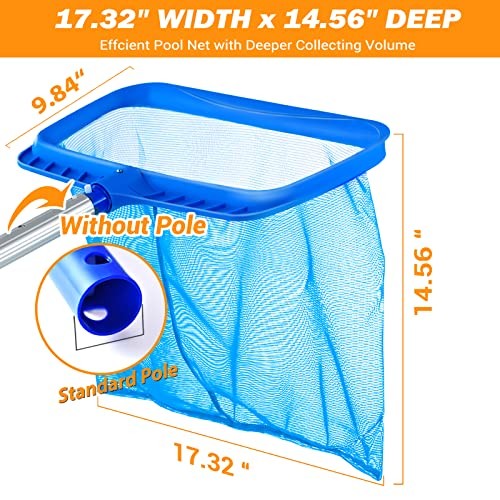 Pool Skimmer - Pool Skimmer Net without Pole, Swimming Pool Leaf Pool Rake-A