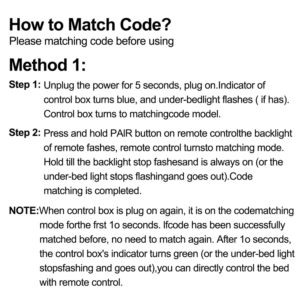 Replacement Remote Control For ASONLY Adjustable Bed Base