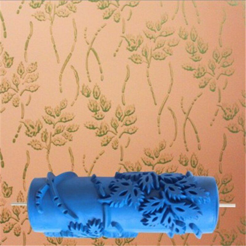 5inch Embossed Paint Roller Wall Texture Stencil Brush Floral Pattern Decoration